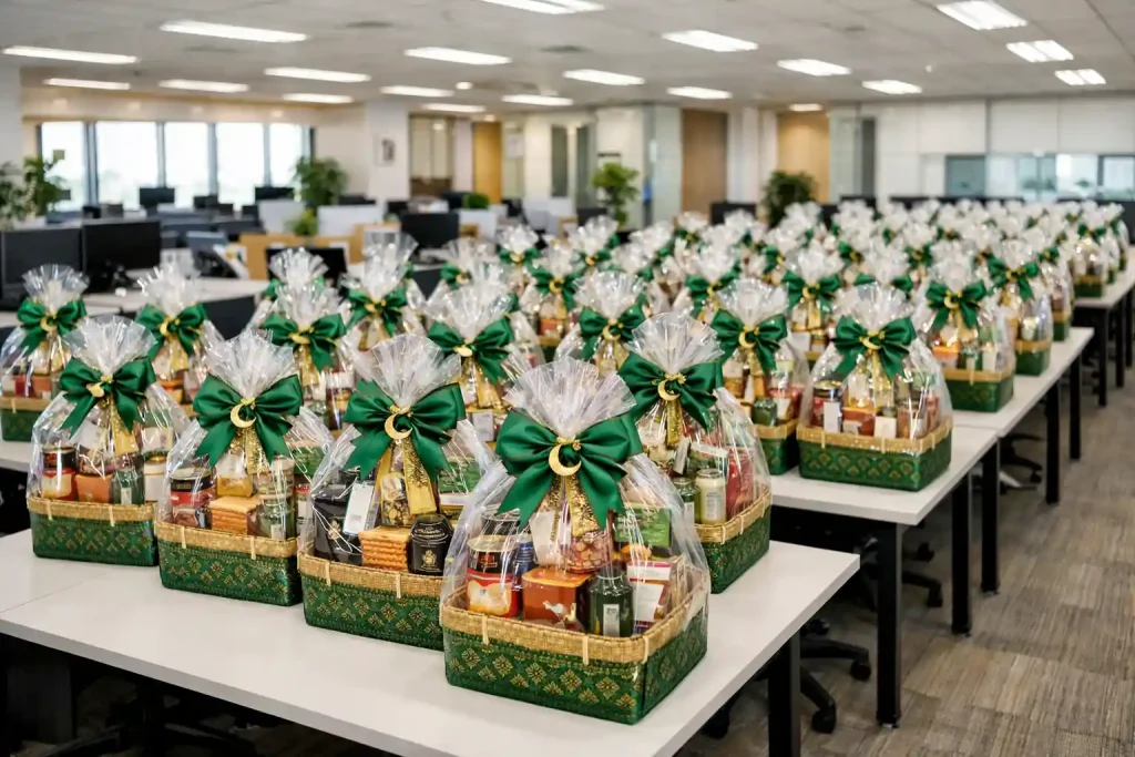 Parcel Lebaran karyawan dengan isi kebutuhan pokok