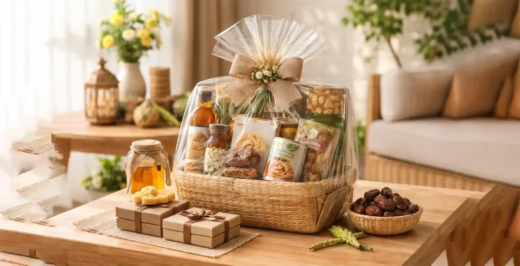 Parcel Lebaran tetangga dengan kemasan rapi dan terjangkau