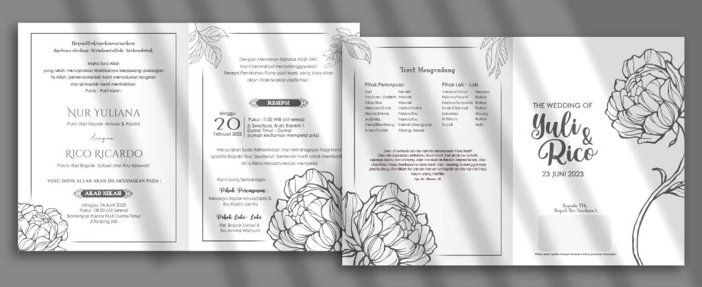 Template undangan kosongan pernikahan Word untuk penulisan undangan dari awal
