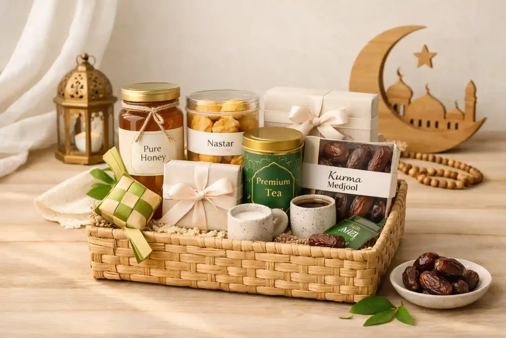 Inspirasi ide parcel lebaran dengan tampilan sederhana dan kemasan rapi
